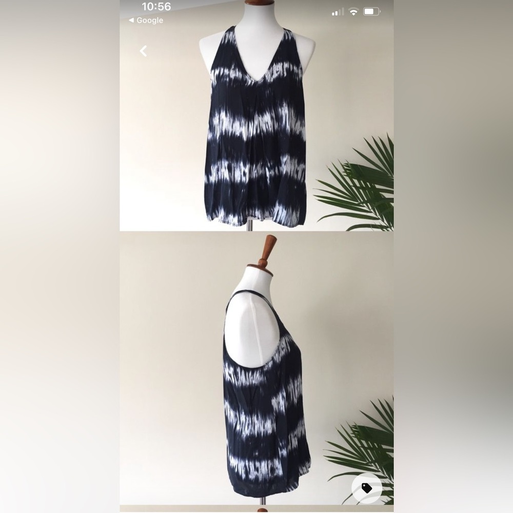 Melrose and market tie dye halter, XS, navy and white